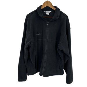 Columbia Black Full-Zip Fleece Jacket Warm Outerwear Men's Size XL